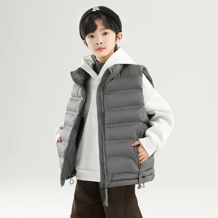 男童马甲秋冬款2025新款中大童洋气加厚棉坎肩儿童冬季痞帅外套潮