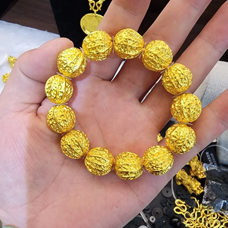 合金手链 【烧红恢复金黄色】核桃珠手串爆款时尚手工女士素款