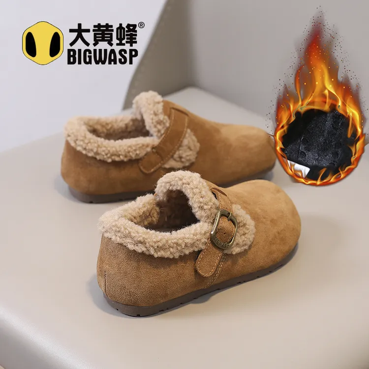 大黄蜂童鞋儿童勃肯鞋2025冬季男女童鞋加绒加厚冬鞋男童雪地棉鞋