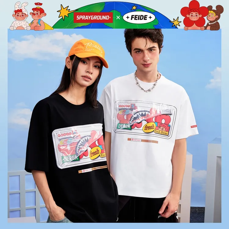 【FEIDE联名】SPRAYGROUND鲨鱼嘴短袖T恤潮流美式休闲GC WE130211