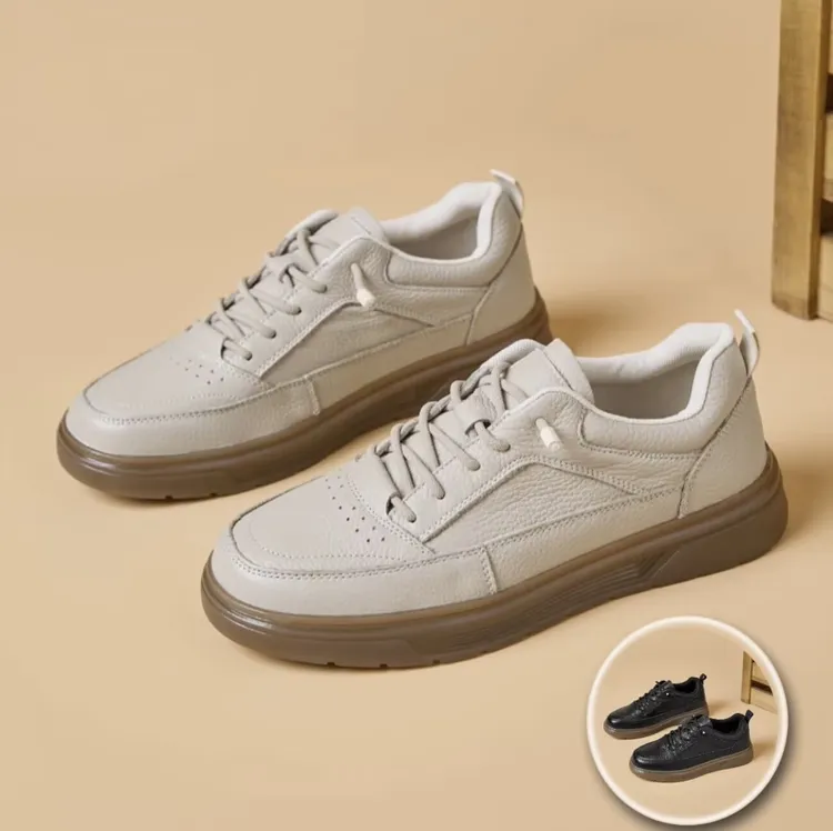 【头层牛皮】春秋全皮冰黑森林新款牛皮鞋透气休闲男鞋百搭软底打孔