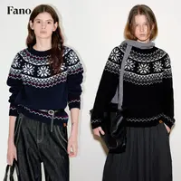 10.8上新 冬日牧场“100%羊毛 雪花费尔岛”经典配色毛衣FQ25S270