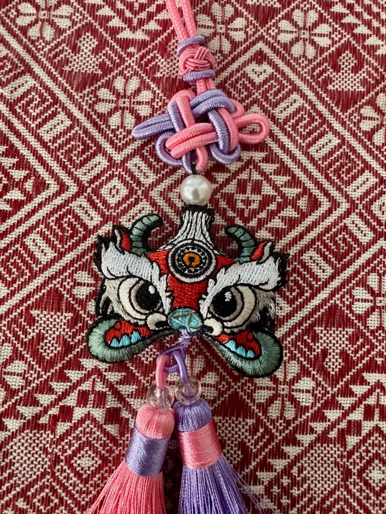 【五一特惠】壮锦文创/原创设计双面狮子头/非遗手办/摆件