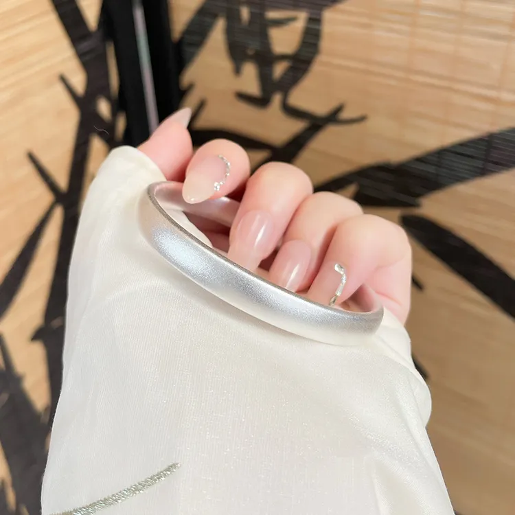 足银手镯 「古法轮胎镯」足银999.9简约泥鳅背素圈手镯女银镯子