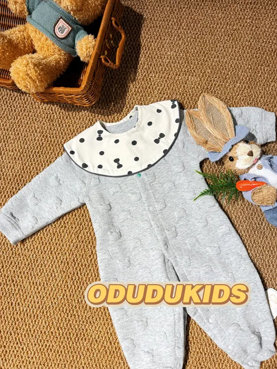 【ODUDUKIDS】宝宝秋冬保暖空气层连体爬衣