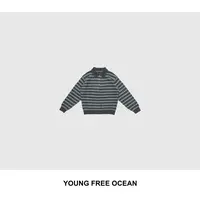 YOUNG FREE OCEAN2025秋冬款 Polo领彩条纹牦牛羊毛毛衣V9862