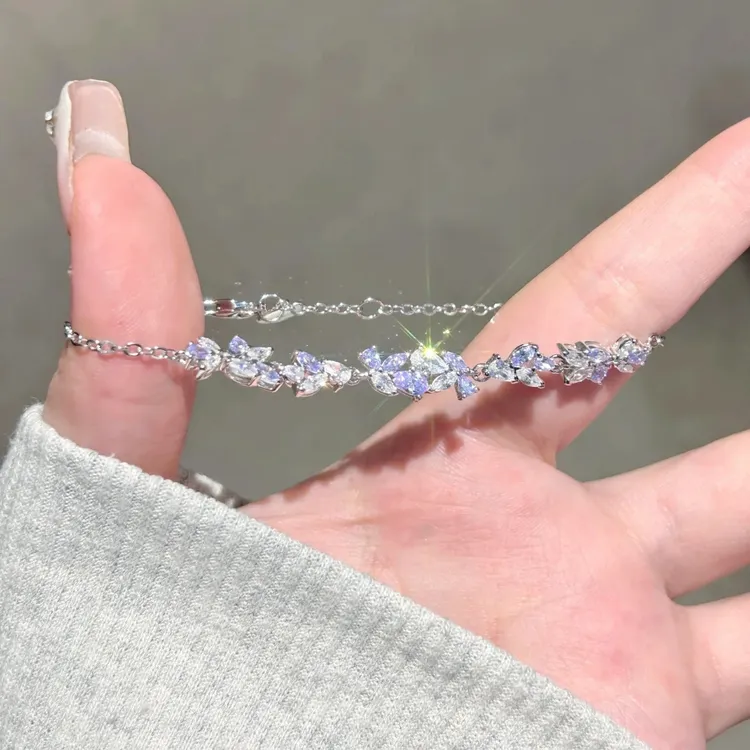 铜合金手链 紫藤花手链女2025新款爆款轻奢百搭小众精致高级气质