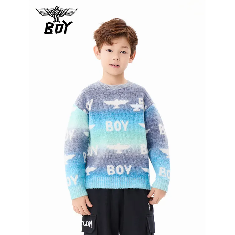 BOY JUNIOR男童冬季保暖针织衫套头衫 蓝色 110
