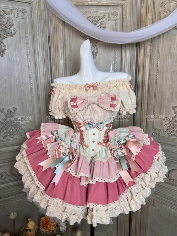 法式初恋奶甜洋装lolita公主裙蓬蓬蛋糕洛丽塔连衣裙