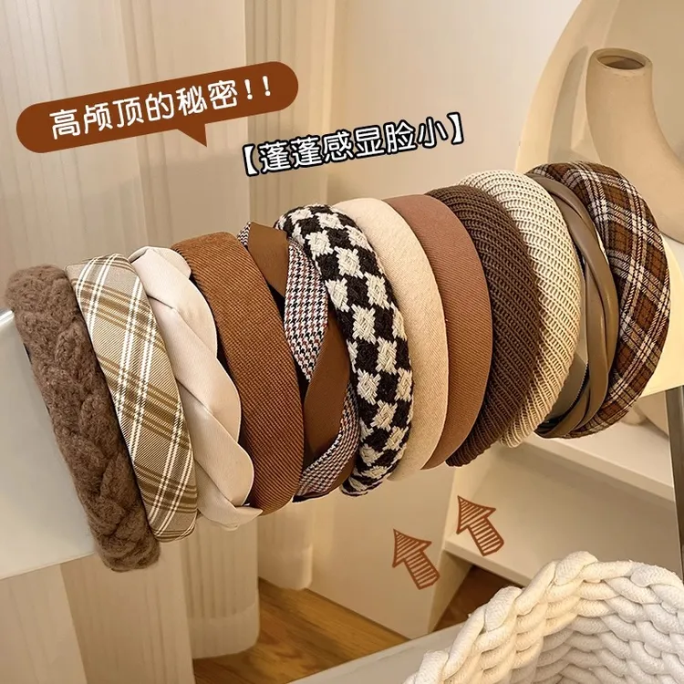 高级感洋气时尚美拉德发箍女2025新款高颅顶发卡压发日常外戴头箍
