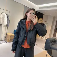  【欧加粒粒】韩版时尚假两件夹棉连帽冲锋衣外套百搭 C25102311
