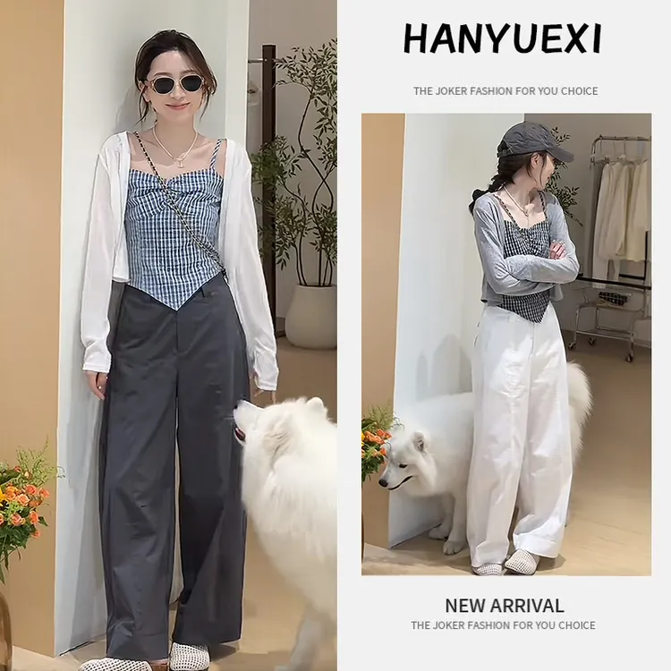 夏季时尚一整套女装2025新款爆款防晒开衫吊带减龄阔腿裤三件套