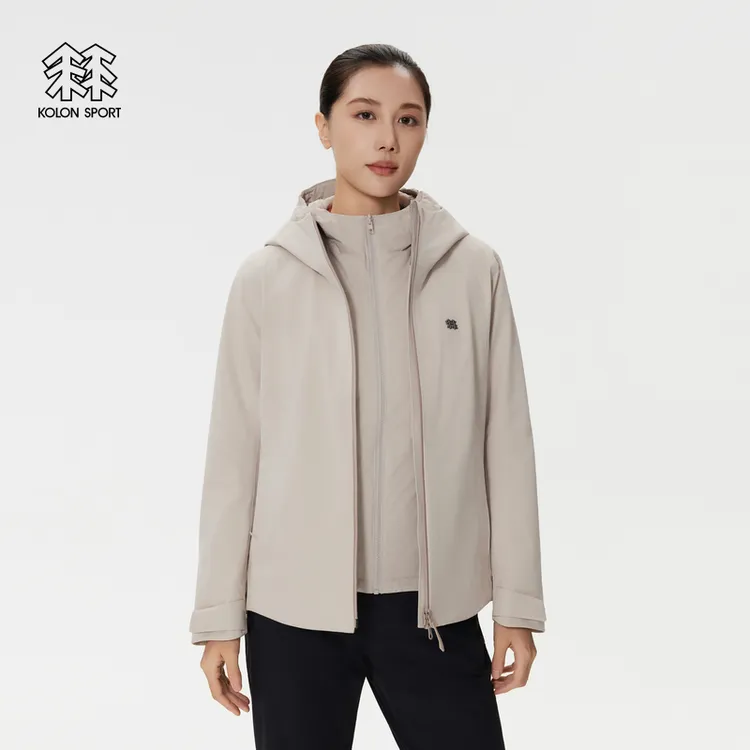 KOLON SPORT可隆冲锋衣防水透湿防风P棉女士轻质棉服三合一夹克