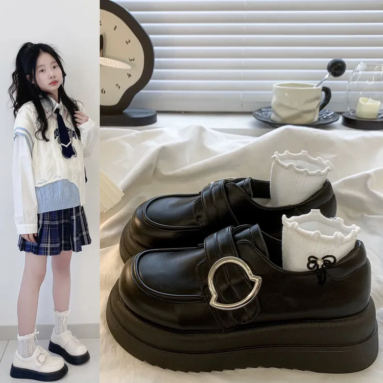 中大童女松糕厚底小皮鞋2025秋季新款女童学院风冬季软底演出单鞋