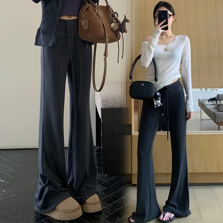 孕妇微喇裤子新款春秋薄款2025垂坠感托腹裤微喇休闲显瘦裤子加绒