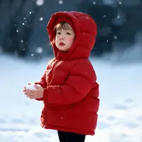 麦克小乖/UCUB儿童加厚羽绒服男童女童保暖冬季宝宝羽绒外套红色