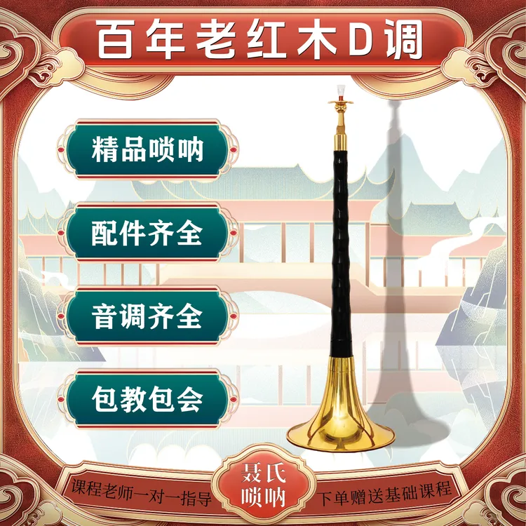 D调降B调C调百年老红木大红酸枝音色通透专业唢呐包教学送哨片