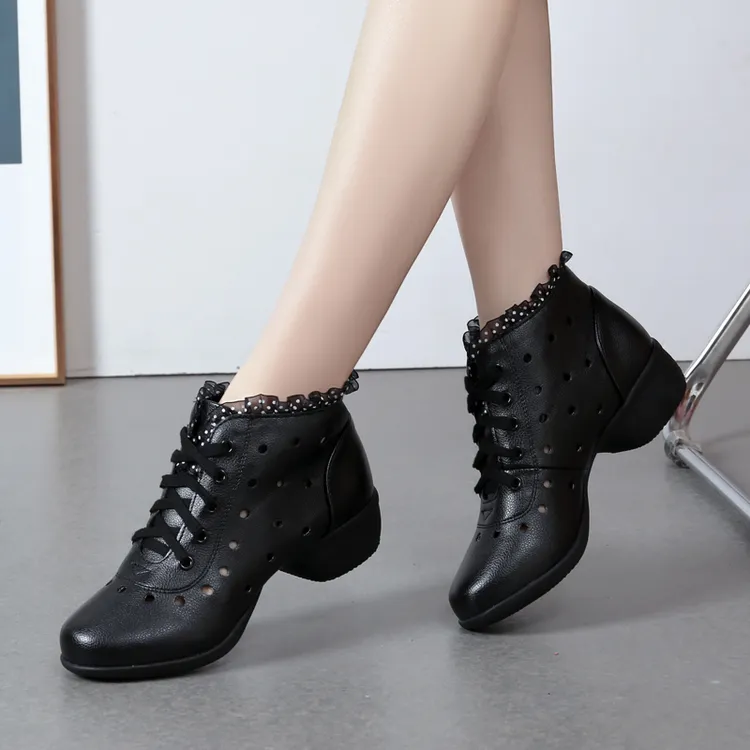 【镂空清货】夏季镂空水兵舞鞋广场舞鞋跳舞鞋软底中跟透气舞蹈鞋