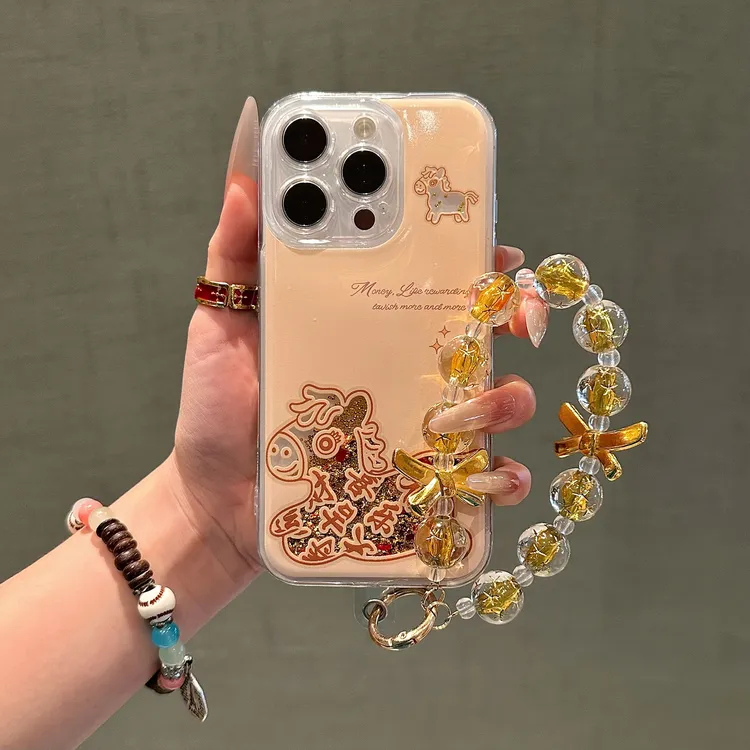 雅天立闪粉流沙小马适用iPhone15苹果手机壳16华为vivo小米17oppo