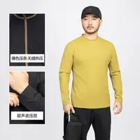 ★【天衣无缝4.0】秋季男士圆领无痕长袖压条撞色T恤打底衫 FT51