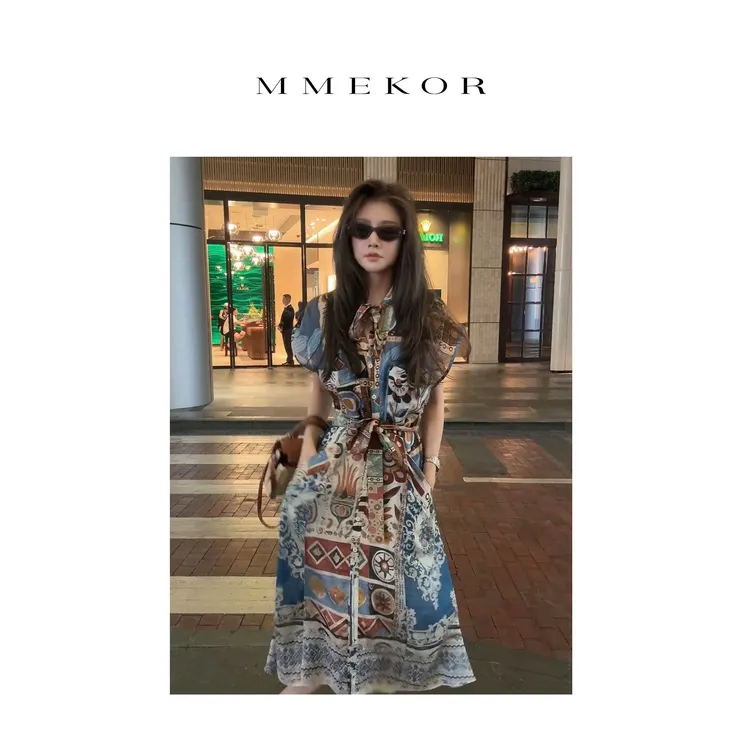 MMEKOR“萨珑花香”连衣裙 2025新款静奢老钱风优雅裙子 67376