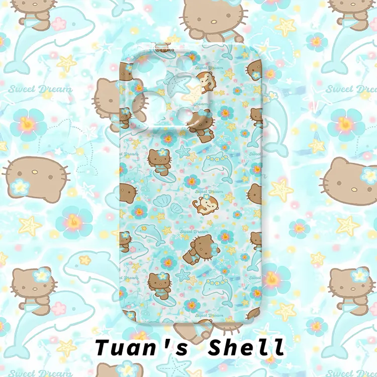 薄荷黑皮KT菲林软壳适用苹果VIVO华为OPPO小米荣耀一加卡通手机壳