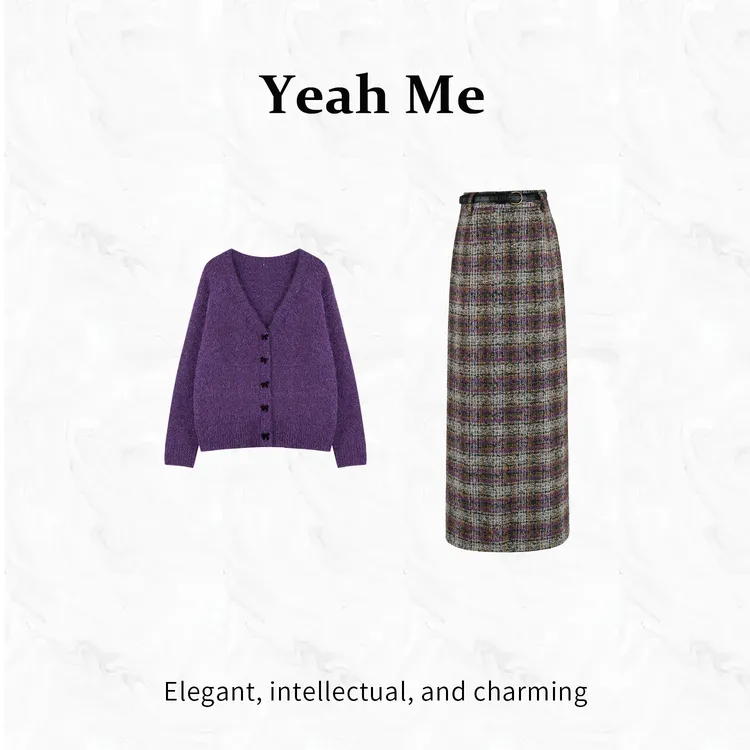 Yeah Me/也觅【云雾秘境】冬季新款氛围感时尚毛衣半身裙套装女装