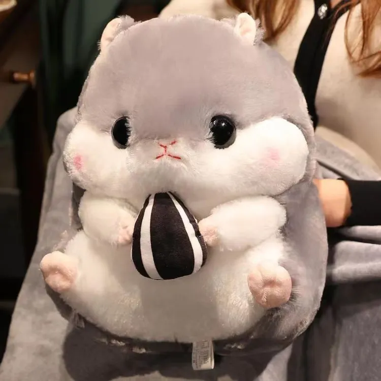 可爱仓鼠公仔暖手抱枕被子靠垫办公午睡毯子车用三合一女生礼物