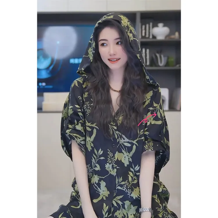 小乖逃20绿野仙踪上衣连帽法式黑色绿色衬衫上衣显瘦 250739