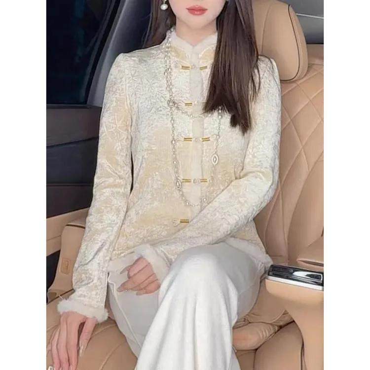 【773】新中式国风盘扣外套女秋冬季2025年新款唐装高级感上衣