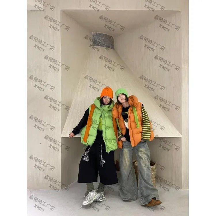 XMM.【新国标可溯源90绒糖果泡芙连帽羽绒服马甲】冬休闲百搭25701#