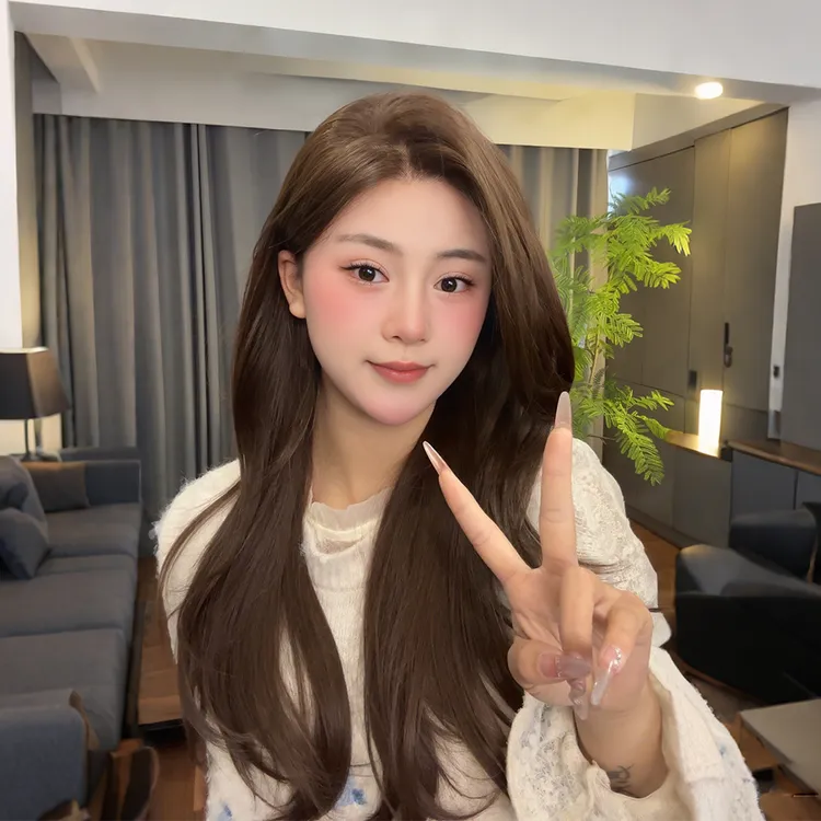涵涵专属《温柔香》黑茶色高层次大蕾丝进口丝假发头套