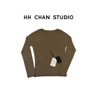 HH.CHAN“鱼骨衫”100%扬子纱60支双股无缝18针鱼骨纹打底HH5339022