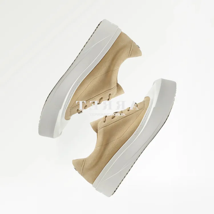 TERRAINCOGNITA/未知领域弧月系列羊猄皮厚底增高通勤休闲板鞋