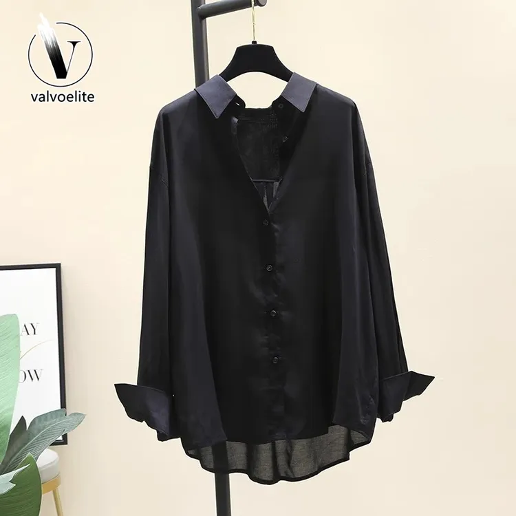 VALVOELITE时尚小众薄款衬衫女新款韩版宽松休闲衬衣长袖防晒上衣