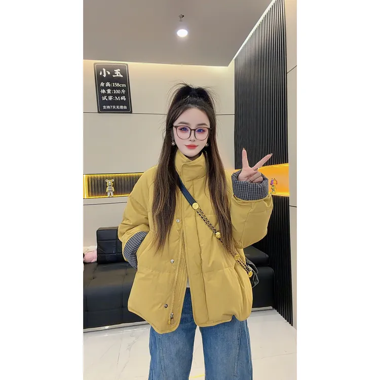 棉服2025冬季新款棉服时尚百搭显瘦长袖休闲棉服外套女