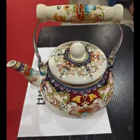加厚大容量珐琅满花搪瓷水壶奶茶壶茶壶凉水壶