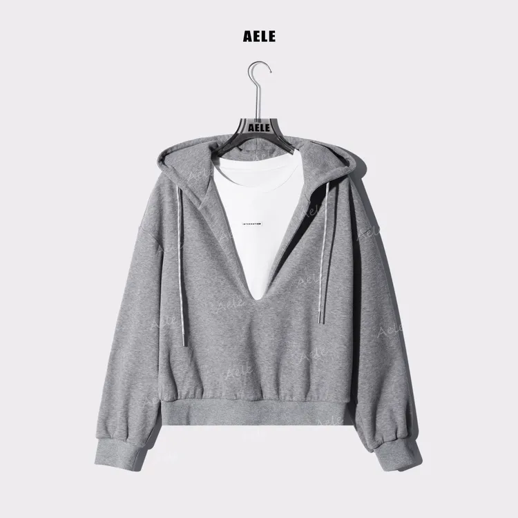 AELE套头宽松休闲连帽卫衣+百搭字母短袖T恤 V853 3016 AD