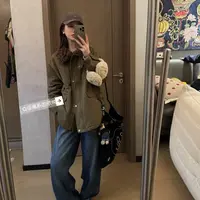 【NO退NO换】欧货【旅行者】白鸭绒工装翻领宽松保暖派克外套88e71