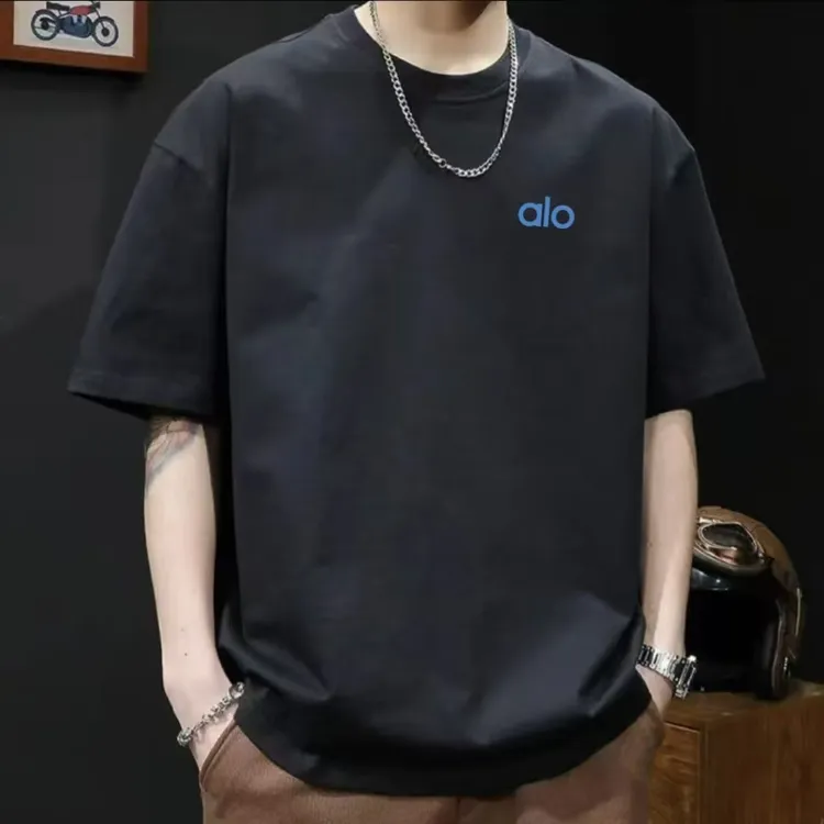 【万针刺绣alo】新款潮流时尚夏季宽松纯棉男女同款宽松百搭体恤