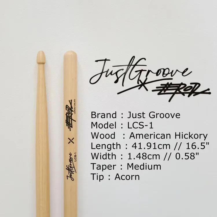 Just Groove X Lerod Cailao签名款北美山胡桃木LCS-1鼓棒橡果头