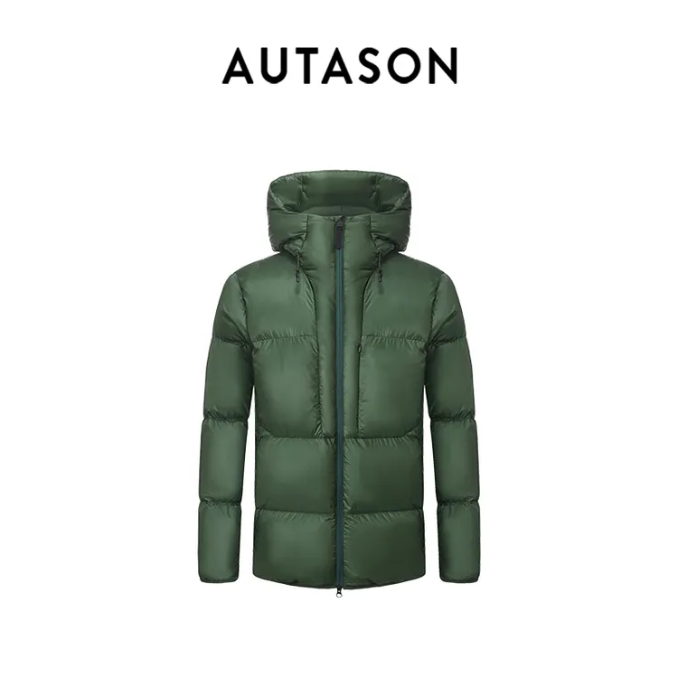【25秋冬新品】AUTASON奥德臣男士白鹅绒极光绿连帽羽绒服可打包