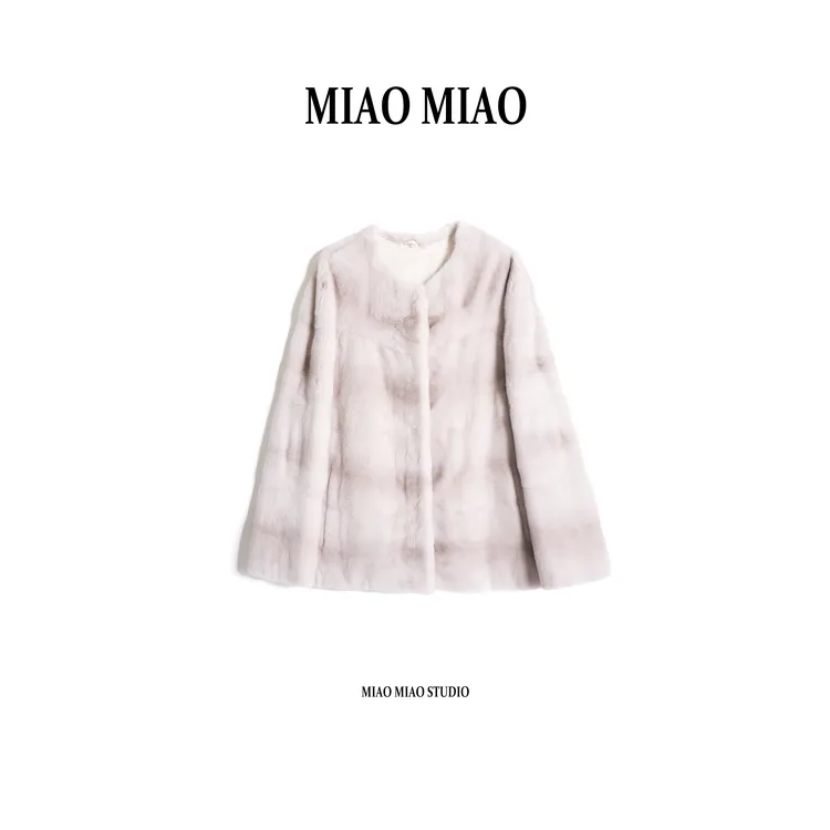 【屿川】徐淼淼进口天鹅绒短二水波纹水貂冬季穿搭皮草外套CP1751