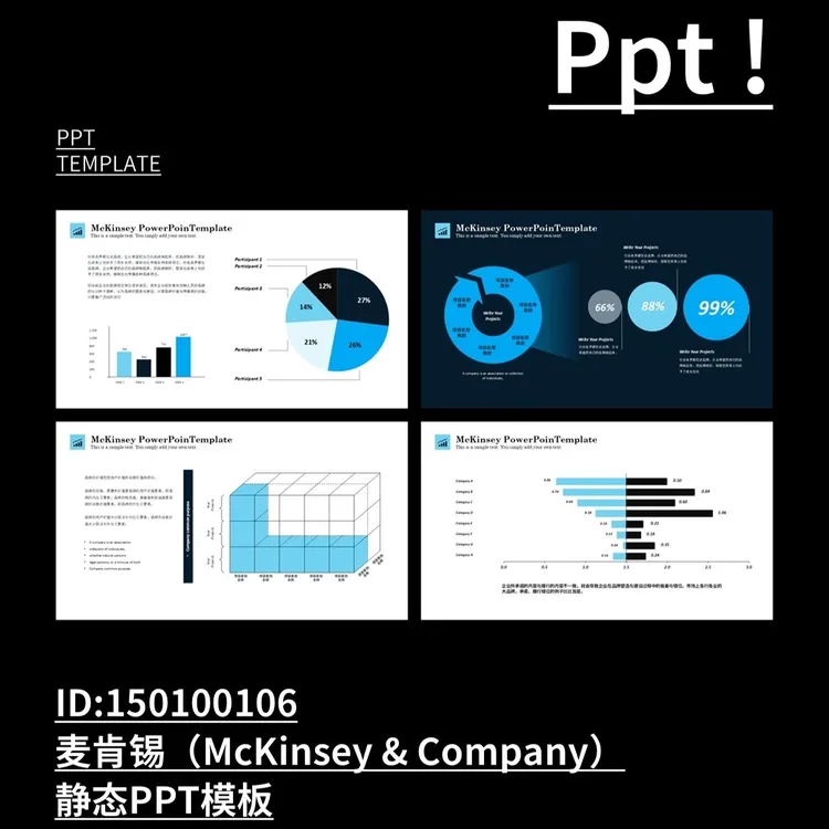 PPT模板 · 麦肯锡（McKinsey）咨询公司 静态104页 ID:150100106