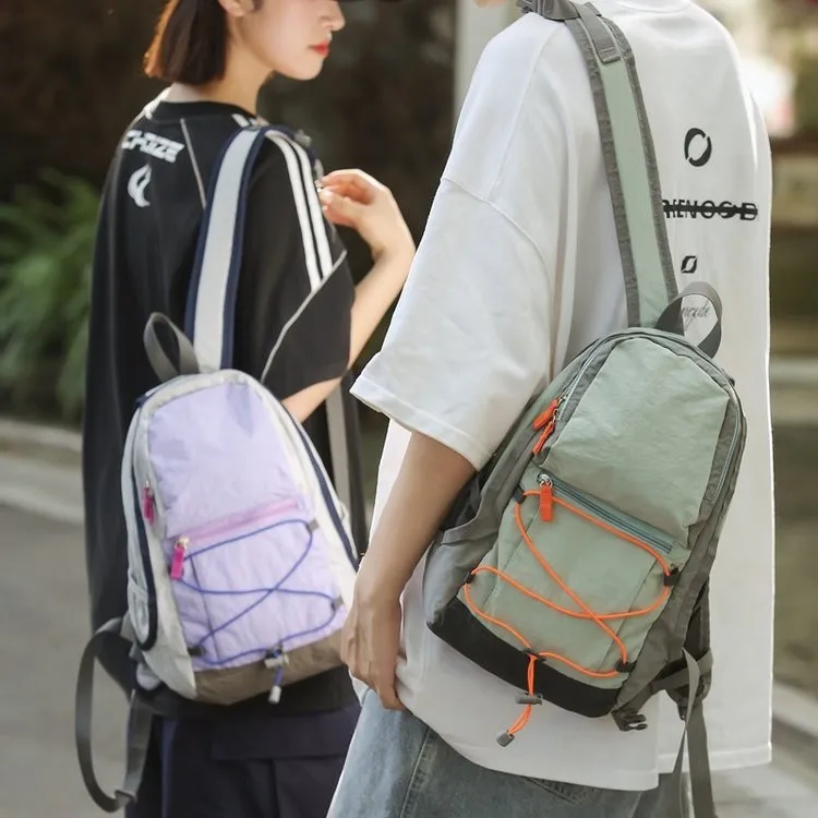 户外经典撞色登山包轻便小号野餐包个性可爱小背包美式潮包小书包