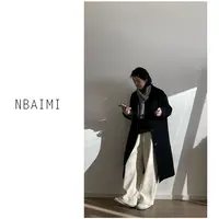 经典黑呢大衣 秋冬100绵羊毛休闲百搭宽松简约中长款大衣