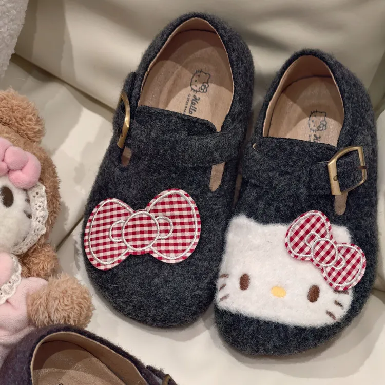 HELLO KITTY/凯蒂猫25秋冬女童防滑时尚百搭亲子款勃肯鞋女小皮鞋