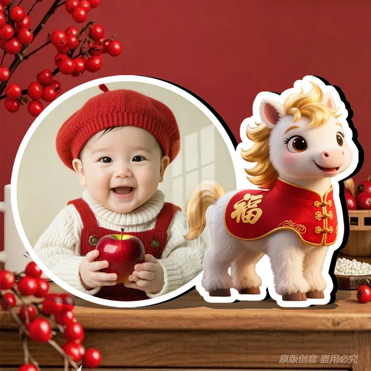 【升级可挂可摆】迎2026马年新年相框照片定制福马摆台宝宝亲子相框