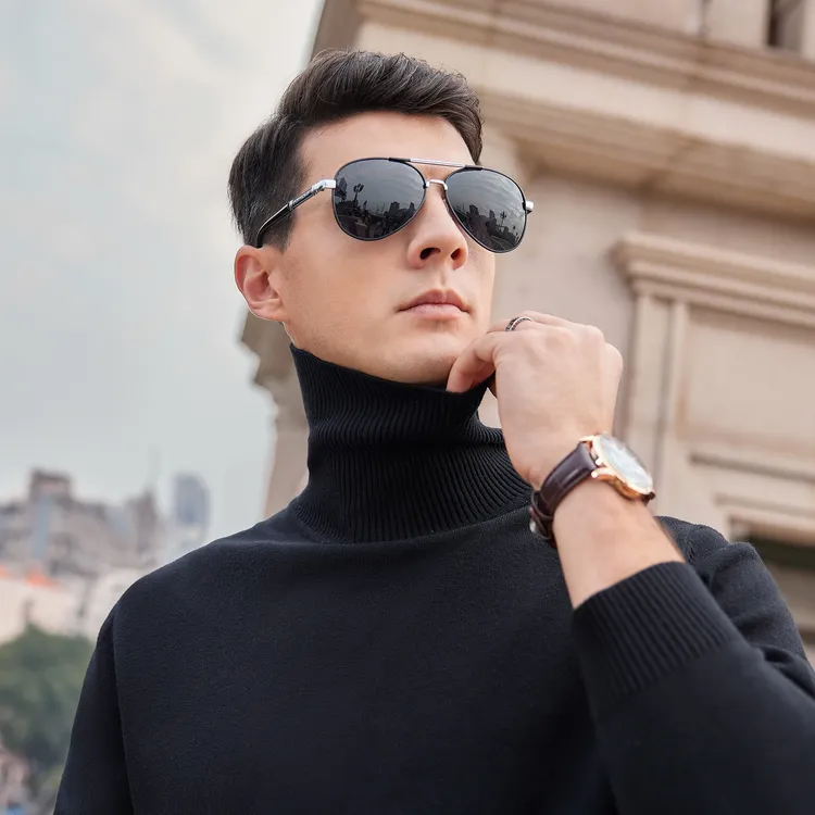 【抗起球高品质】秋冬保暖男士毛衣百搭通勤高领针织衫纯色打底衫