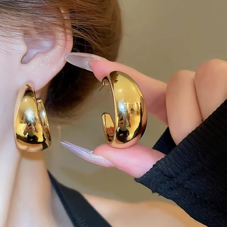 铜合金耳饰 轻奢法式夸张耳圈耳钉新款爆款耳环小众气质大气耳饰